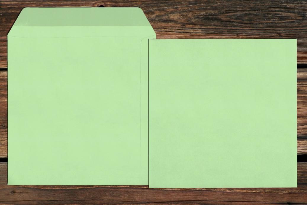 Versandtaschen 220x220 mm Nassklebend Frühlingsgrün 120 g/qm